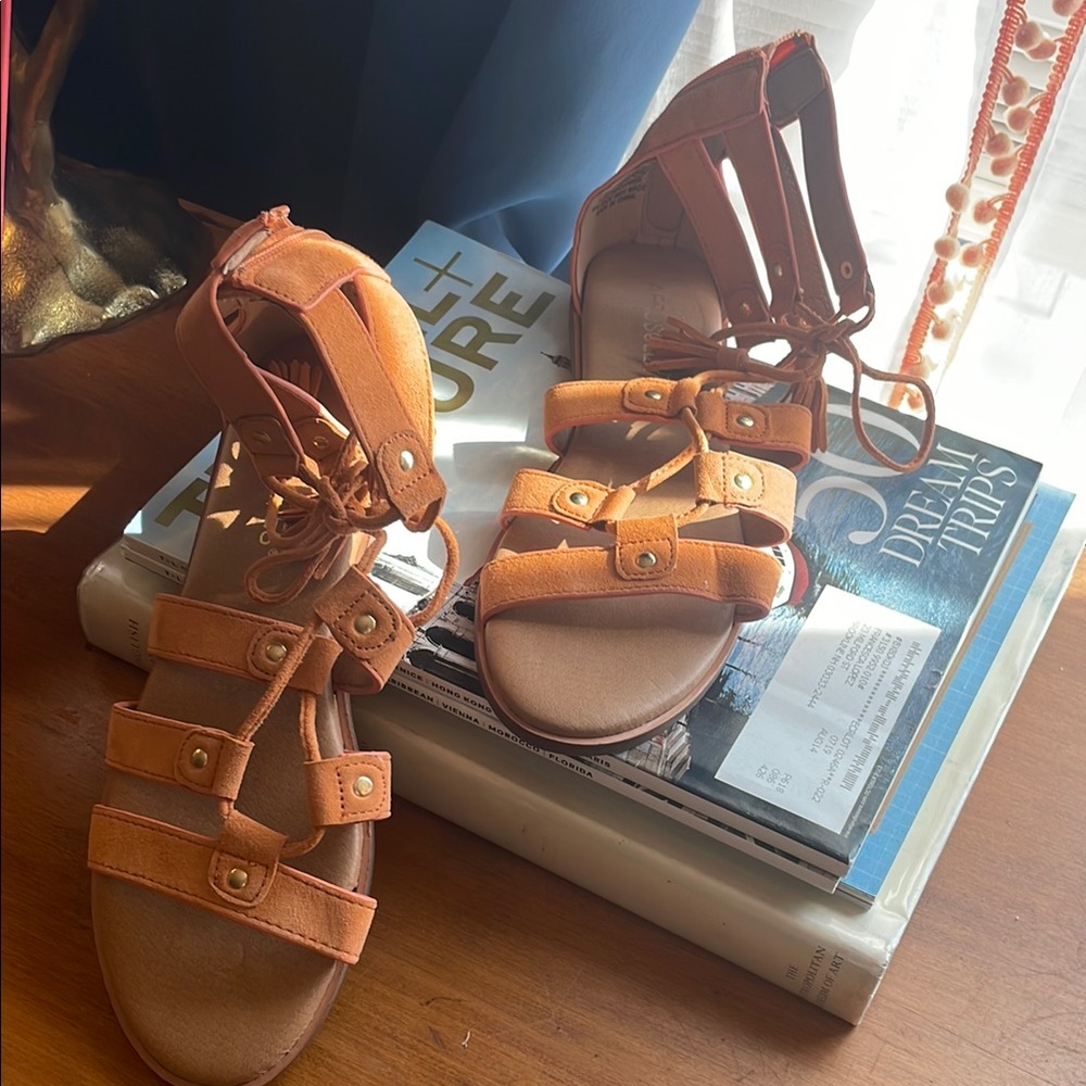 Orange Gladiator Sandals